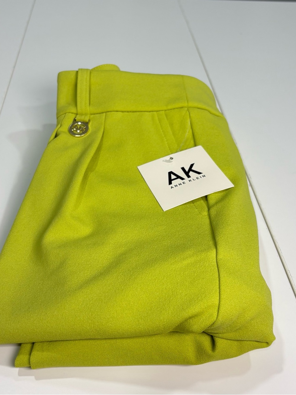 Anne Klein Chartreuse Cropped Wide-Leg Trousers - Picture 11 of 13